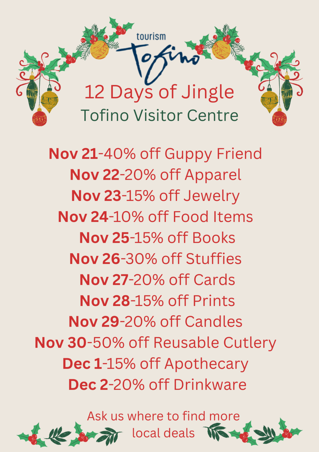 Jingle Into Christmas + 12 Days of Jingle Tourism Tofino Industry News